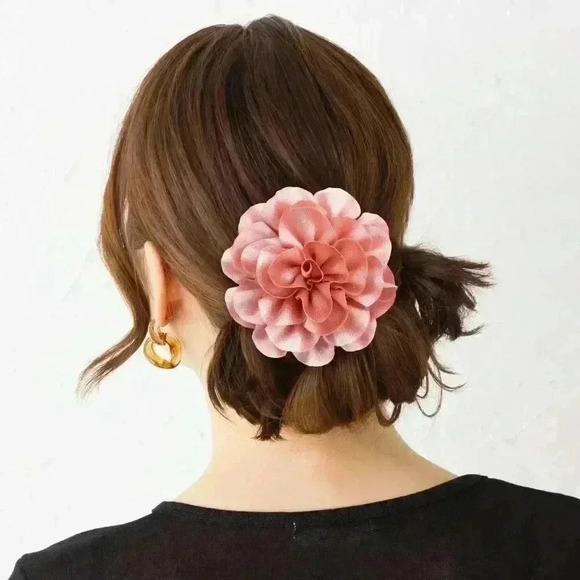 Cinaci 2 Pcs Solid 4" Handmade Big Flower Floral - Picture 5 of 7